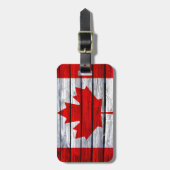 Canadese vlag Rustic Wood Bagagelabel (Voorkant verticaal)