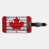 Canadese vlag Rustic Wood Bagagelabel (Achterkant horizontaal)