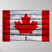 Canadese vlag Rustic Wood Poster (Voorkant)