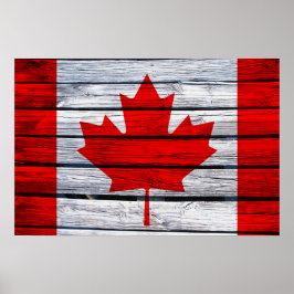 Canadese vlag Rustic Wood Poster
