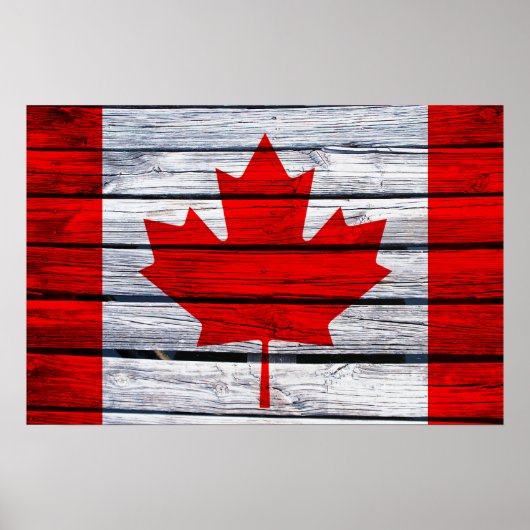 Canadese vlag Rustic Wood Poster (Voorkant)