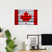 Canadese vlag Rustic Wood Poster (Thuiskantoor)