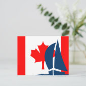 Canadese vlag Sailing Boat Canada Nautical Briefkaart (Staand voorkant)