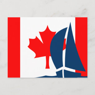 Canadese vlag Sailing Boat Canada Nautical Briefkaart