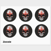 Canadese Vlag Schedel op Staal Mesh Graphic Ronde Sticker (Vel)