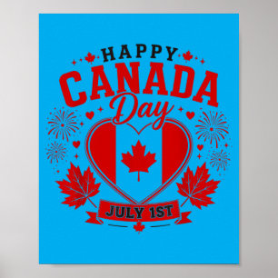Canadese Vlag Shirt Vrouwen Mannen Kinderen Rode E Poster
