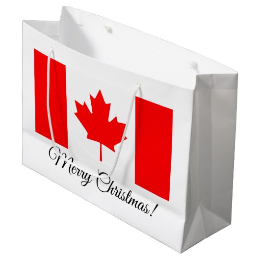 Canadese vlag, speciale cadeaasjes voor kerstcadea groot cadeauzakje (Voorkant Gekanteld)