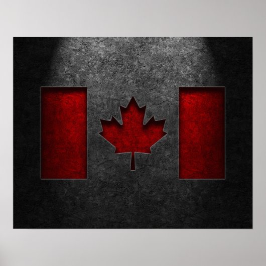 Canadese Vlag Steen Textuur Poster (Voorkant)