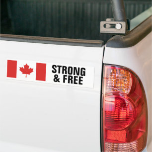 Canadese vlag sterk en vrij bumpersticker