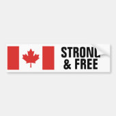 Canadese vlag sterk en vrij bumpersticker (Voorkant)