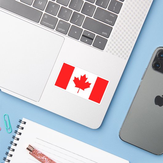 Canadese vlag sticker (Laptop met iPhone)