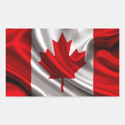 Canadese vlag stof rechthoekige sticker (Voorkant)