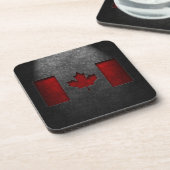 Canadese vlag Stone Texture Bier Onderzetter (Linkerzijde)