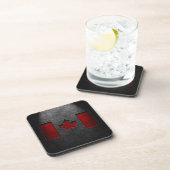 Canadese vlag Stone Texture Bier Onderzetter (Rechterzijde)
