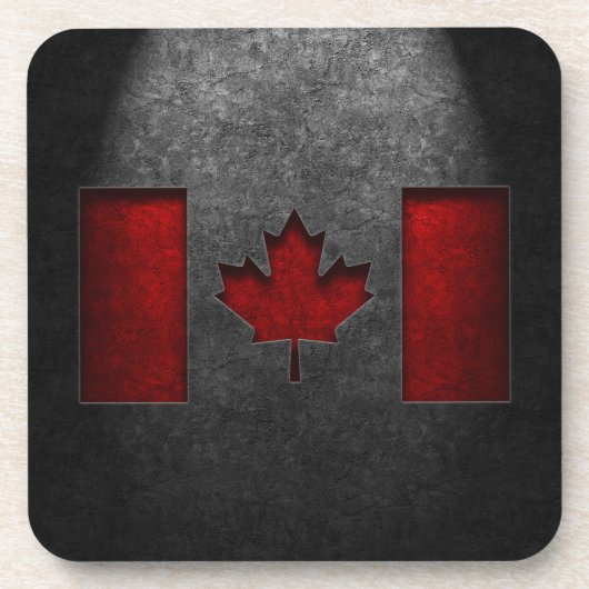 Canadese vlag Stone Texture Bier Onderzetter (Voorkant)