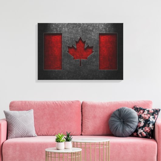Canadese vlag Stone Texture Canvas Afdruk (Insitu (Woonkamer))