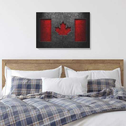 Canadese vlag Stone Texture Canvas Afdruk (Insitu (Slaapkamer))