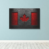 Canadese vlag Stone Texture Canvas Afdruk (Insitu (Houten vloer))