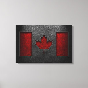 Canadese vlag Stone Texture Canvas Afdruk