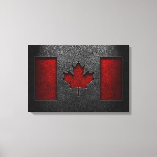 Canadese vlag Stone Texture Canvas Afdruk (Voorkant)