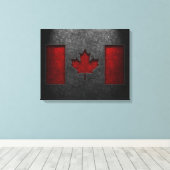 Canadese vlag Stone Texture Canvas Afdruk (Insitu (Houten vloer))