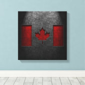 Canadese vlag Stone Texture Canvas Afdruk (Insitu (Houten vloer))