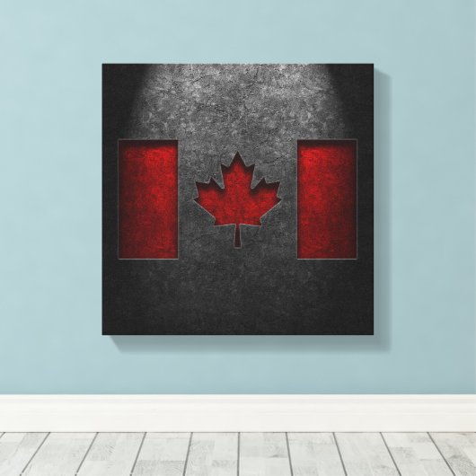 Canadese vlag Stone Texture Canvas Afdruk (Insitu (Houten vloer))