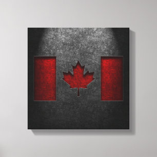 Canadese vlag Stone Texture Canvas Afdruk