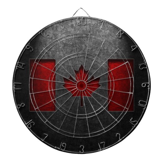 Canadese vlag Stone Texture Dartbord (Voorkant)