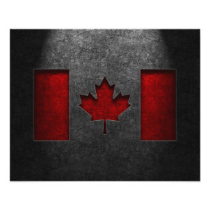 Canadese vlag Stone Texture Foto Afdruk
