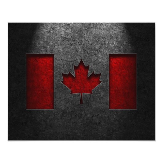 Canadese vlag Stone Texture Foto Afdruk (Voorkant)