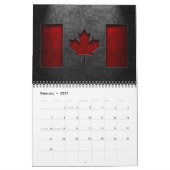 Canadese vlag Stone Texture Kalender (Feb 2027)