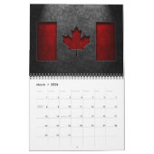 Canadese vlag Stone Texture Kalender (Mar 2026)