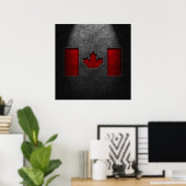 Canadese vlag Stone Texture Poster (Thuiskantoor)