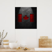 Canadese vlag Stone Texture Poster (Keuken)
