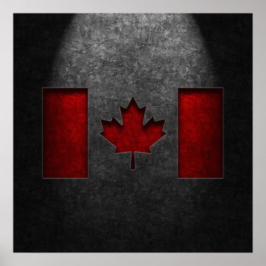 Canadese vlag Stone Texture Poster (Voorkant)