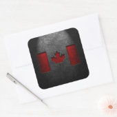 Canadese vlag Stone Texture Vierkante Sticker (Envelop)