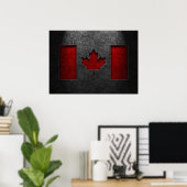 Canadese Vlag Stone Textuur Repost Poster (Thuiskantoor)