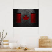 Canadese Vlag Stone Textuur Repost Poster (Keuken)