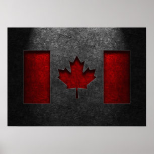 Canadese Vlag Stone Textuur Repost Poster