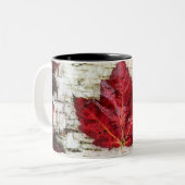 Canadese vlag tweekleurige koffiemok (Voorkant links)