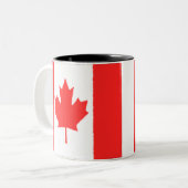 Canadese vlag tweekleurige koffiemok (Voorkant links)