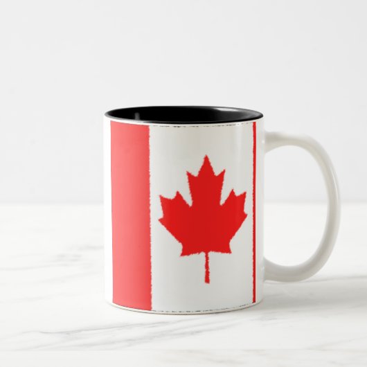 Canadese vlag tweekleurige koffiemok (Rechts)