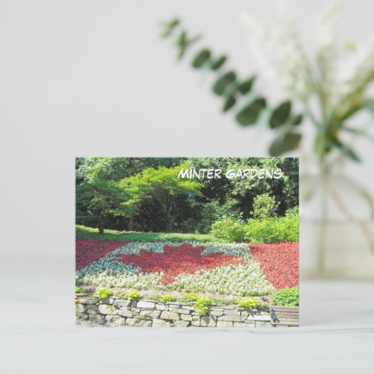 Canadese vlag van bloemen briefkaart (Staand voorkant)