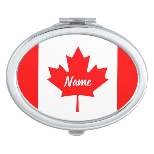 canadese vlag van canada gepersonaliseerde naam makeup spiegeltje