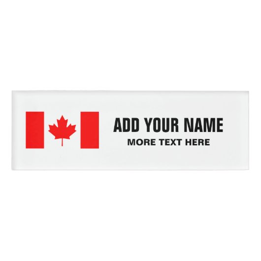 Canadese vlag van Canada gepersonaliseerde Naambadge (Voorkant)