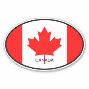 Canadese vlag van Canada ovale vinyl auto sticker