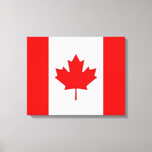 Canadese vlag van Canada Red Maple Leaf l'Unifolié Canvas Afdruk (Voorkant)