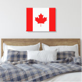 Canadese vlag van Canada Red Maple Leaf l'Unifolié Canvas Afdruk (Insitu (Slaapkamer))