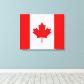 Canadese vlag van Canada Red Maple Leaf l'Unifolié Canvas Afdruk (Insitu (Houten vloer))